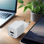 Rýchla nabíjačka Solight USB-C + USB-A GaN 20W PD