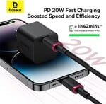 Rýchlonabíjací kábel Baseus Dura USB-C/Lightning 1 m, 20 W, čierno-červený