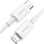 Rýchlonabíjací kábel Baseus Superior Series USB-C/Lightning 20W 1m biely