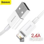 Rýchlonabíjací kábel Baseus Superior Series USB/Lightning 2,4A 1 m biely