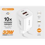 Rýchlonabíjačka ALIGATOR GaN, PD 33 W, kábel USB-C/Lightning, biela