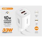 Rýchlonabíjačka ALIGATOR GaN, PD 33 W, kábel USB-C/USB-C, biela