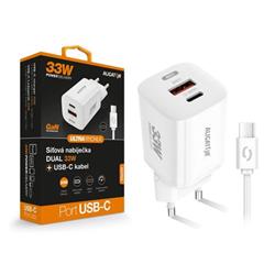 Rýchlonabíjačka ALIGATOR GaN, PD 33 W, kábel USB-C/USB-C, biela