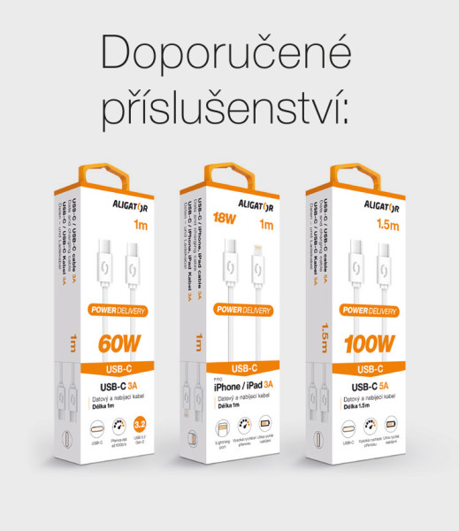 Rýchlonabíjačka ALIGATOR GaN, PD 33W USB + USB-C, biela
