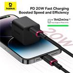 Rychlonabíjecí kabel Baseus Dura USB-C/Lightning 1m 20W černo červený