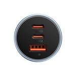 Rychlonabíječka do auta Baseus Triple USB+2xUSB-C 65W světle modrá