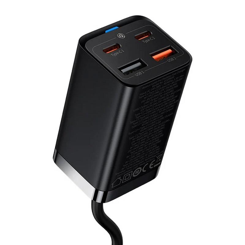 Rychlonabíječka do sítě Baseus GaN3 Pro, 2x USB-C, 2x USB 65W černá