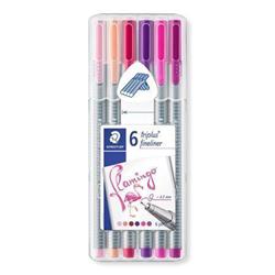 Sada vložiek STAEDTLER "Triplus 334 Flamingo Box", 6 farieb plameniakov, 0,3 mm
