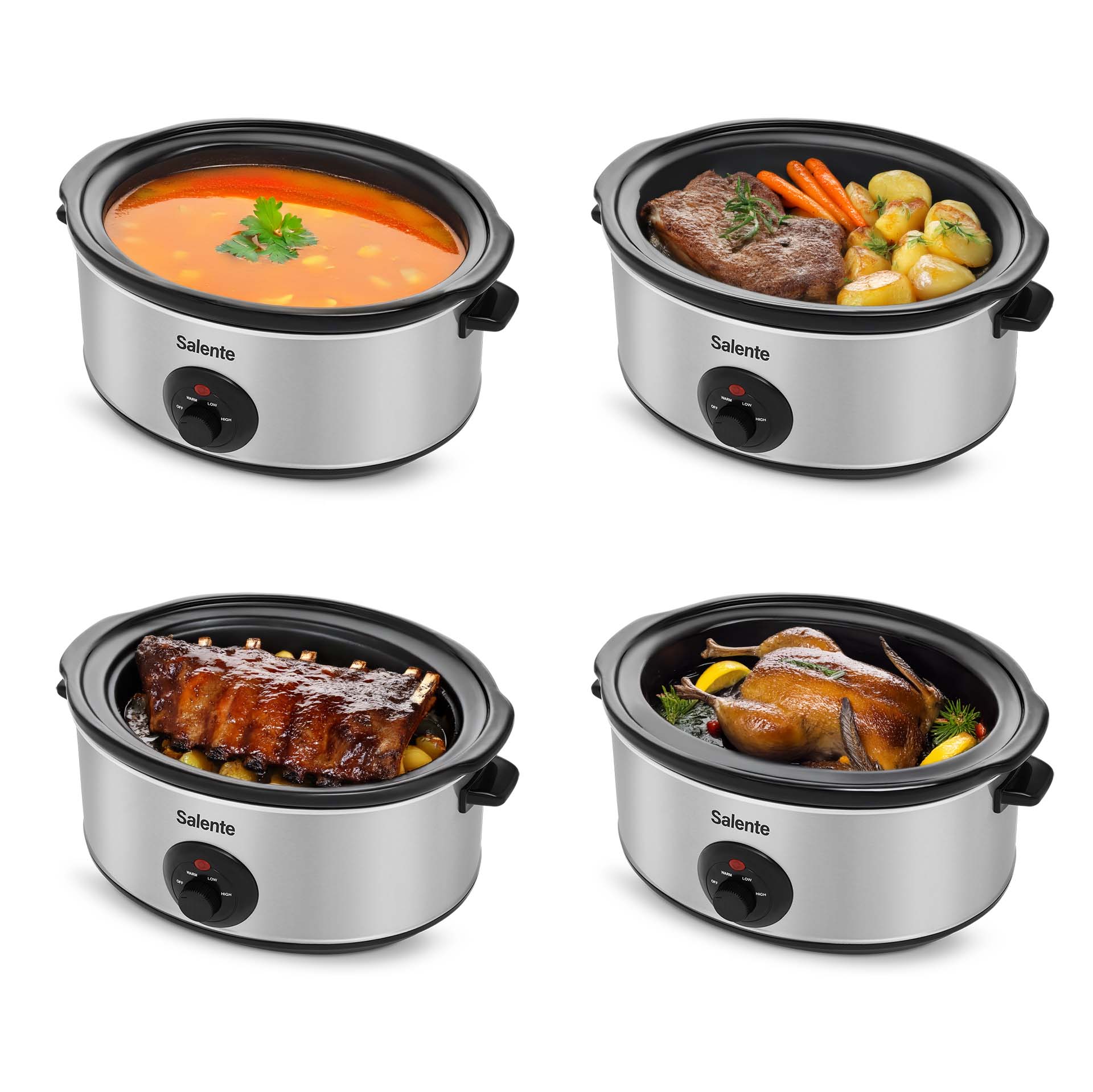 Salente HotPot, pomalý hrnec, 6,5 l, manuální ovládání, nerez