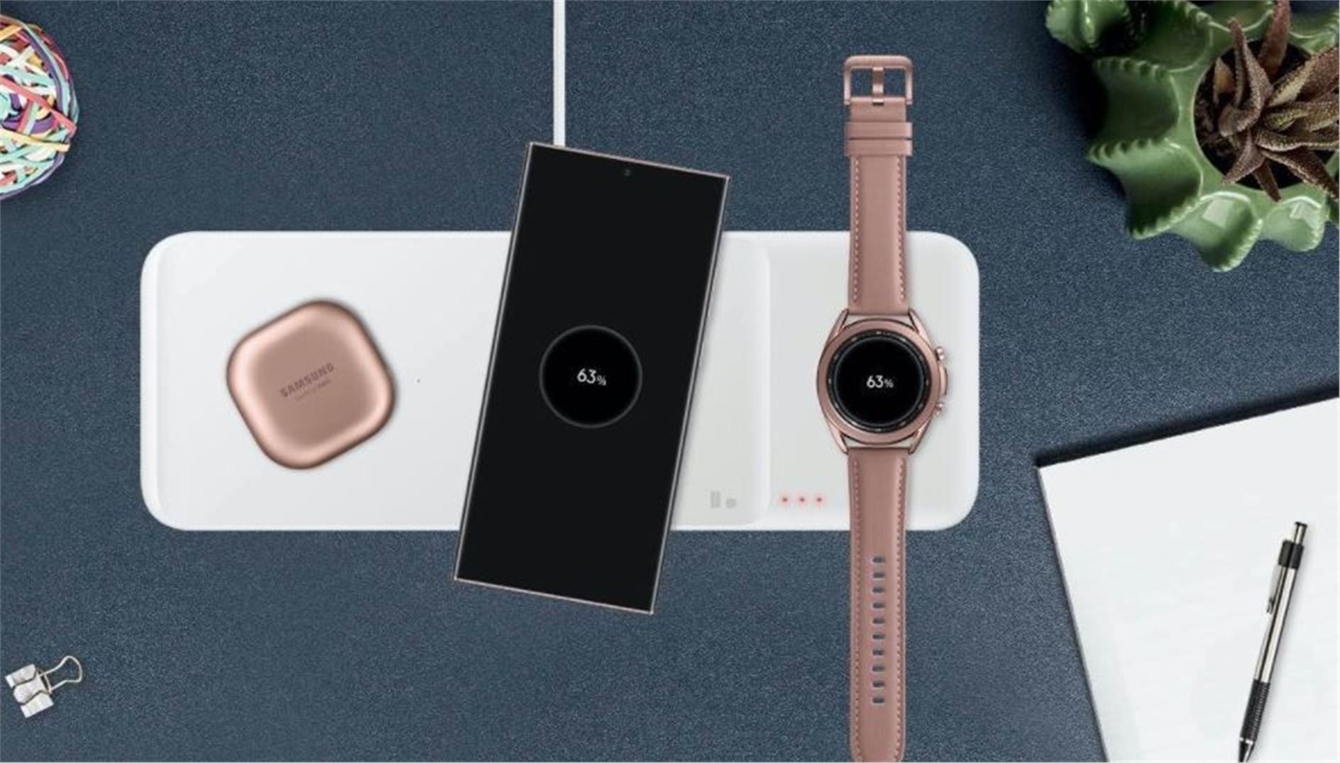 Samsung bezdrôtová nabíjačka Trio EP-P6300T biela EP-P6300TWEGEU
