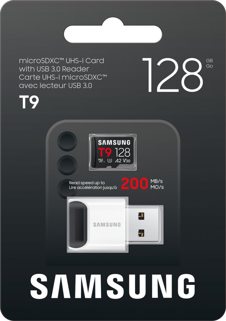 Samsung microSDXC T9 128GB + USB adaptér
