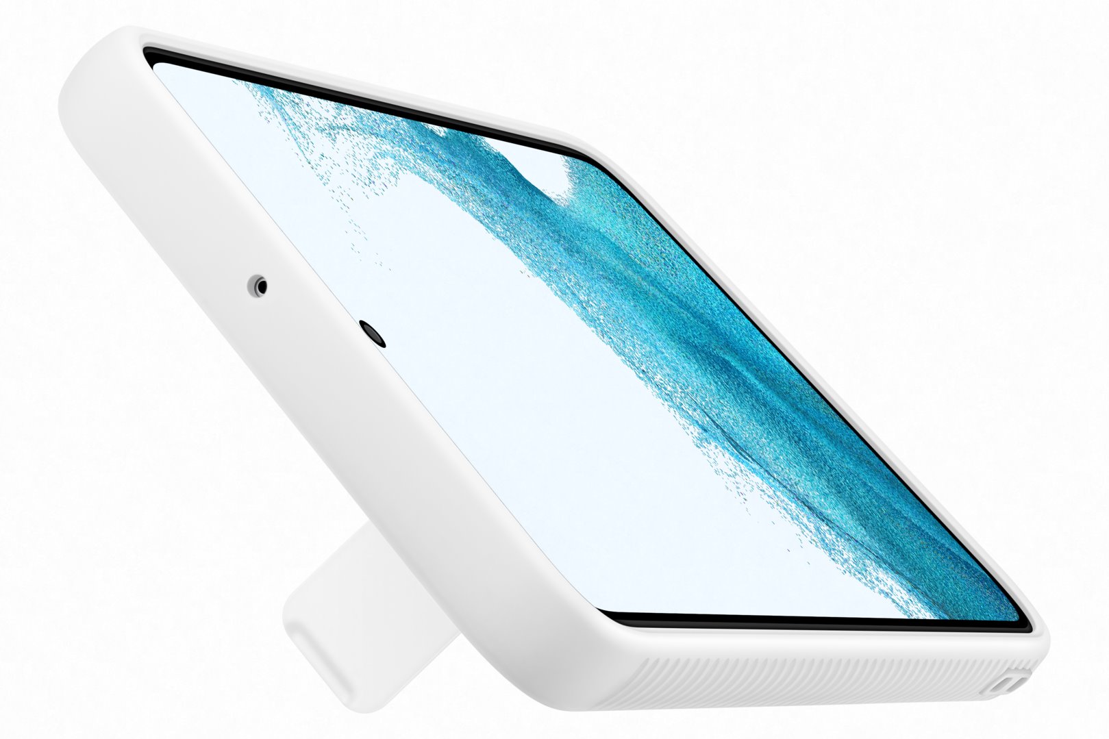 Samsung tvrdený ochranný zadný kryt so stojanom EF-RS906C pre Galaxy S22 biely