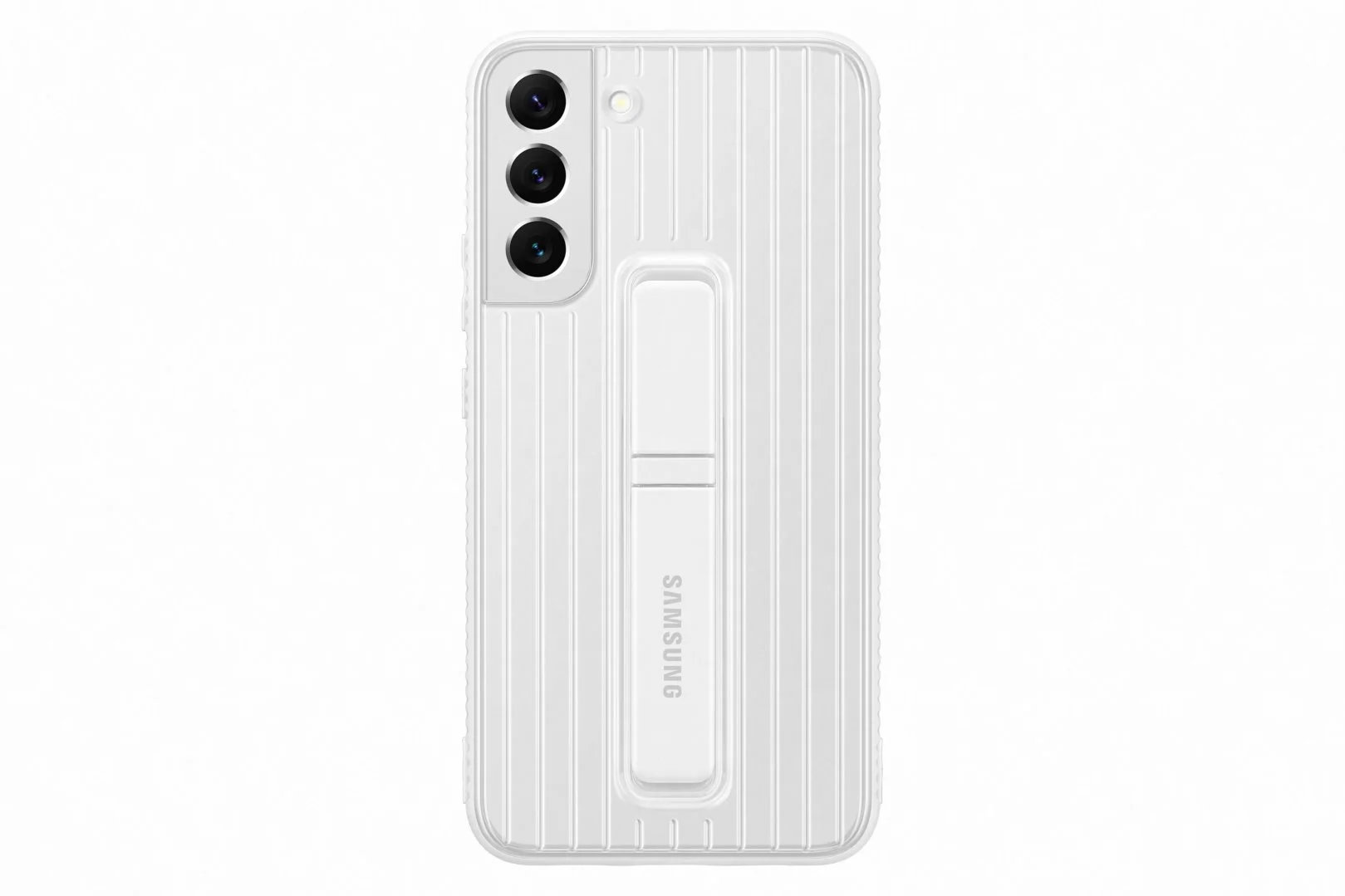 Samsung tvrdený ochranný zadný kryt so stojanom EF-RS906C pre Galaxy S22 biely