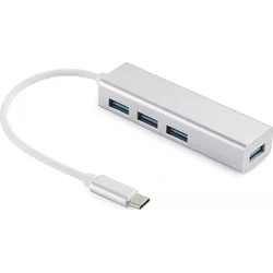 Sandberg USB-C Hub Saver, porty 4xUSB 3.0, strieborný 336-20