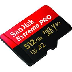 SanDisk Extreme Pro microSDXC 512GB 170MB/s A2 Class 10 UHS-I U3 + adaptér SDSQXCZ-512G-GN6MA - Paměťové karty