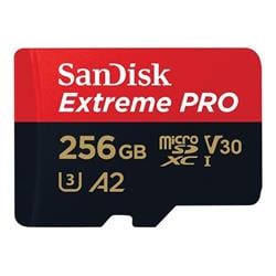 SanDisk microSDXC 256GB Extreme PRO + Rescue PRO Deluxe + SD adaptér