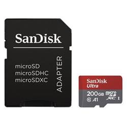 SanDisk Ultra microSDXC 200GB 100MB/s A1 Class 10 UHS-I + Adapter SDSQUAR-200G-GN6MA - Paměťové karty