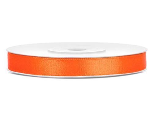 Saténová stuha, oranžová, 6 mm, 25 m