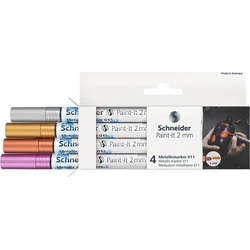 SCHNEIDER Akrylové fixky "Paint-It 011", 4 metalické farby, 2 mm ML01111501