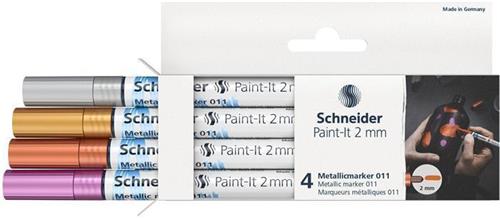 SCHNEIDER Akrylové popisovače "Paint-It 011", 4 kovové barvy, 2 mm ML01111501