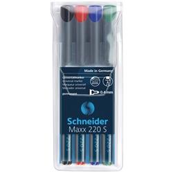 SCHNEIDER Permanentní popisovač "Maxx 220 S", 4 barvy, 0,4mm, OHP