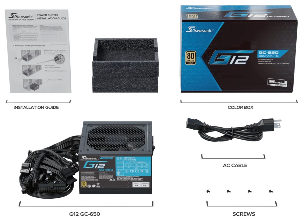 SEASONIC G12-GC-650 (V1.5) Gold 650W