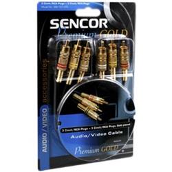 Sencor 3x Cinch/RCA konektor - 3x Cinch/RCA konektor, pozlacený, délka 2,5 m