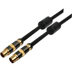 SENCOR Anténní koaxiální kabel, 9,5 mm konektor/M - 9,5mm zásuvka/F,plně stíněný,3C-2V koax,pozlacený 24K, délka 2,5m