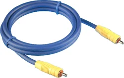 SENCOR Cinch/RCA konektor - Cinch/RCA konektor, pozlacený, modrý kabel průměr 6mm, délka 5 m