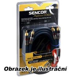 Sencor Digitální S-video - S-video, MiniDin 4-pin, prům.9mm, 15 m, zlatý