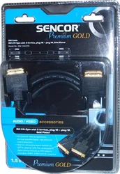 SENCOR DVI 24+5pin se 2 ferity, konektor/M - konektor/M, pozlacený, délka 1,5 m