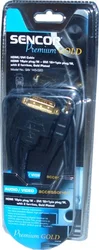 SENCOR HDMI 19pin konektor/M - DVI 18+1pin konektor/M, se 2 ferity, pozlacený, délka 5 m