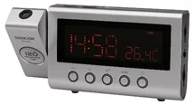 SENCOR Radiobudík SRC 300 SR stříbrný, promítání času, teploměr, funkce sleep, zobrazení dne, AM/FM rádio