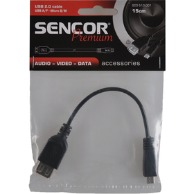 Sencor SCO 513-001 Zásuvka USB A/F - Konektor USB Micro B/M