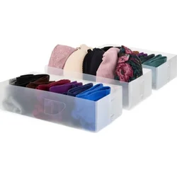 Set 3 ks velkých transparentních organizérů Compactor Optimo, 30 x 15,5 x 8 cm