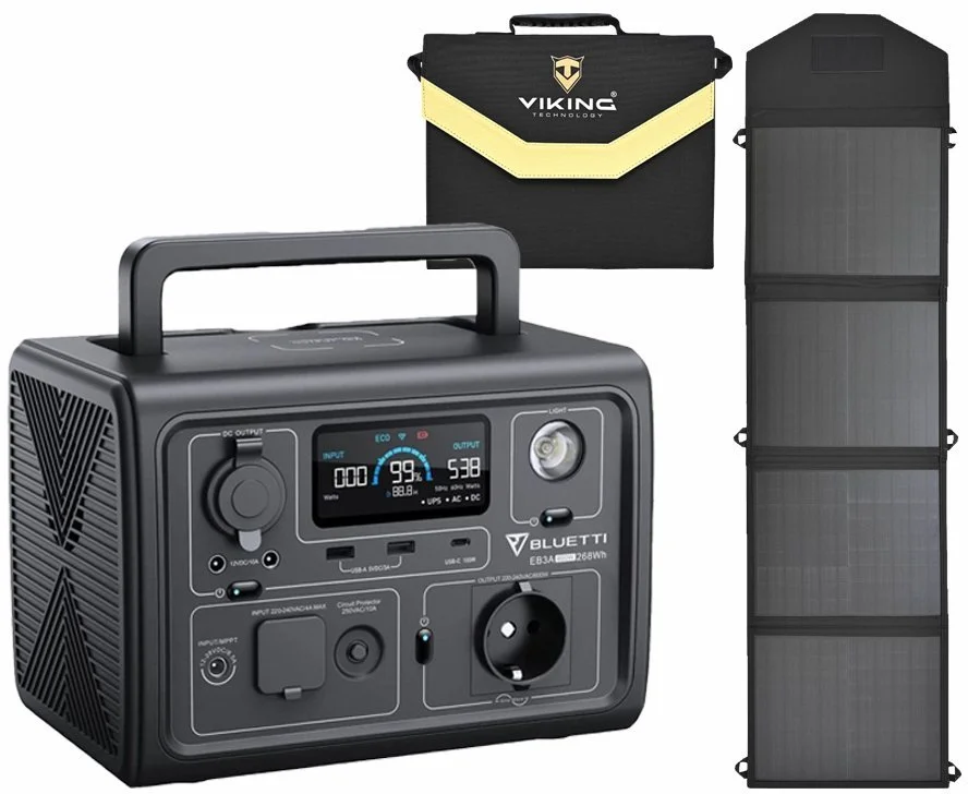 Set bateriový generátor BLUETTI EB3A a solární panel Viking L60