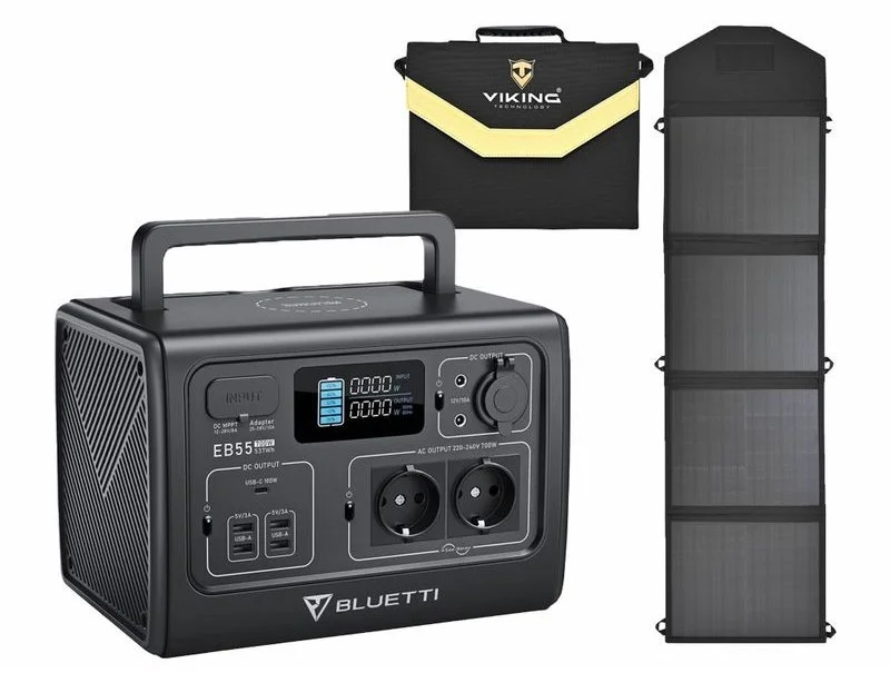 Set bateriový generátor BLUETTI EB55 a solární panel Viking L60