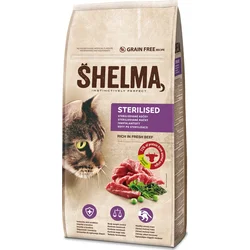SHELMA Cat Sterilised Beef GF 8 kg granule pro kastrované kočky