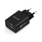 Sieťová nabíjačka ALIGATOR s výstupom 2xUSB, 2,4 A, smart IC, čierna