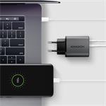 Sieťová nabíjačka AXAGON ACU-PQ67D GaN 67 W, USB-A + USB-C, PD3.0/PPS/QC4+/SFC2.0/Apple, LCD displej