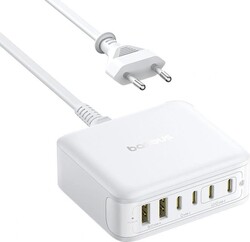 Sieťová nabíjačka Baseus Nomos FH21 120 W, 4x USB-C, 2x USB, biela