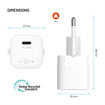 Sieťová nabíjačka FIXED Mini GaN s výstupom USB-C a podporou PD, 30 W, biela