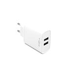 Sieťová nabíjačka FIXED s výstupom 2xUSB, 15W Smart Rapid Charge, biela