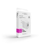 Sieťová nabíjačka FIXED s výstupom USB-C a 2xUSB, podpora PD, 45 W, biela