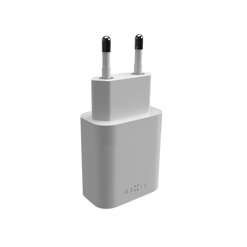 Sieťová nabíjačka FIXED s výstupom USB-C a podporou PD, 20 W, biela