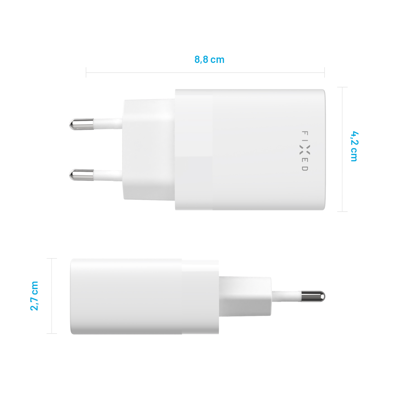 Sieťová nabíjačka FIXED s výstupom USB-C a podporou PD, 30 W, biela