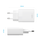 Sieťová nabíjačka FIXED s výstupom USB-C a podporou PD, 30 W, biela