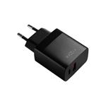Sieťová nabíjačka FIXED s výstupom USB-C a USB, podpora PD a QC 3.0, 20 W, čierna