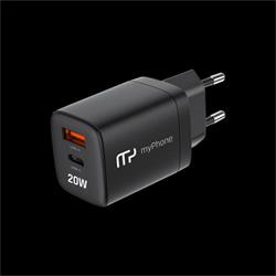 Sieťová nabíjačka myPhone SwiftCharge Duo čierna