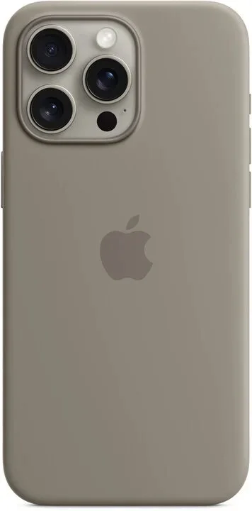 Silikónové puzdro Apple iPhone 15 Pro Max s MagSafe - Hlinené
